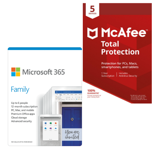 PROMO PACKAGE: Microsoft 365 Family + McAfee Total Protection 5