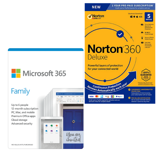 RABATT BÜNDEL: Office 365 Family + Norton 360 Deluxe - Family Use