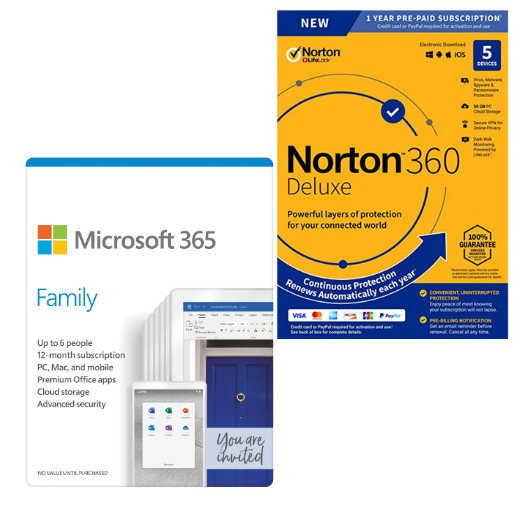 Microsoft 365 Famille + Norton 360 Deluxe