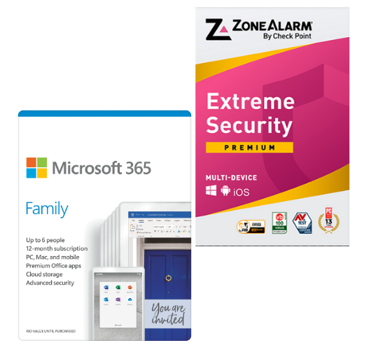 RABATT BÜNDEL: Microsoft  365 Family + ZoneAlarm Extreme Security - Family Use