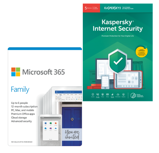 RABATT BÜNDEL:  Microsoft 365 Family + Kaspersky Internet Security