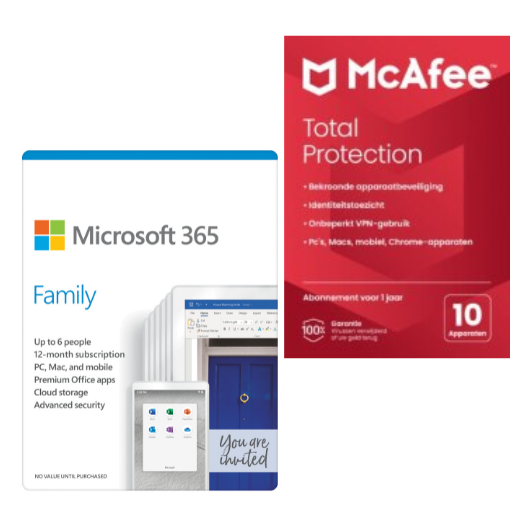 RABATT BÜNDEL: Office 365 Family + McAfee Total Protection 10 - Family Use