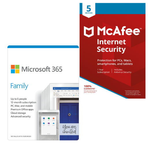 PROMO PACKAGE: Microsoft 365 Family + McAfee Internet Security